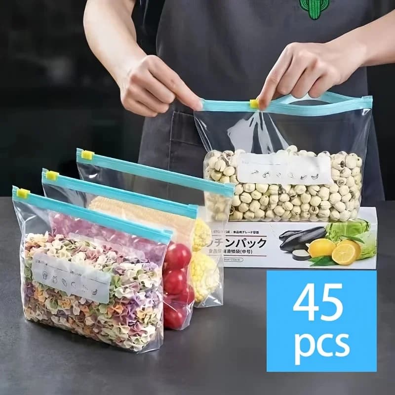 Пакеты для заморозки и хранения продуктов с замком zip-lock, 10–90 шт. — для овощей, фруктов и мяса