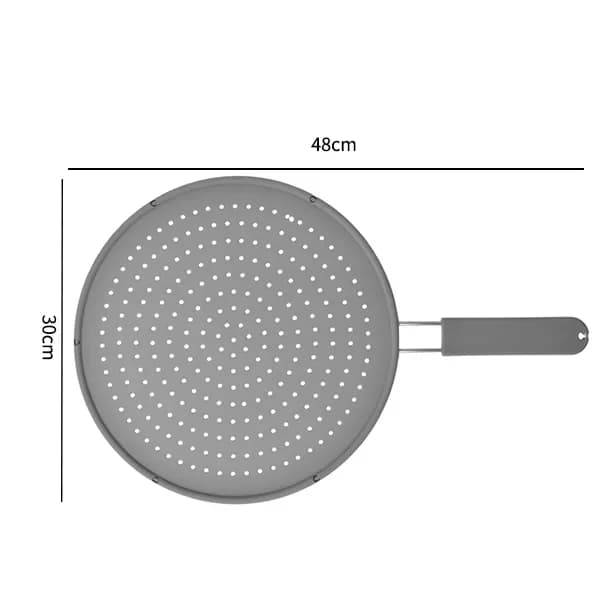 Силиконовый экран от брызг с ручкой термостойкий для сковороды