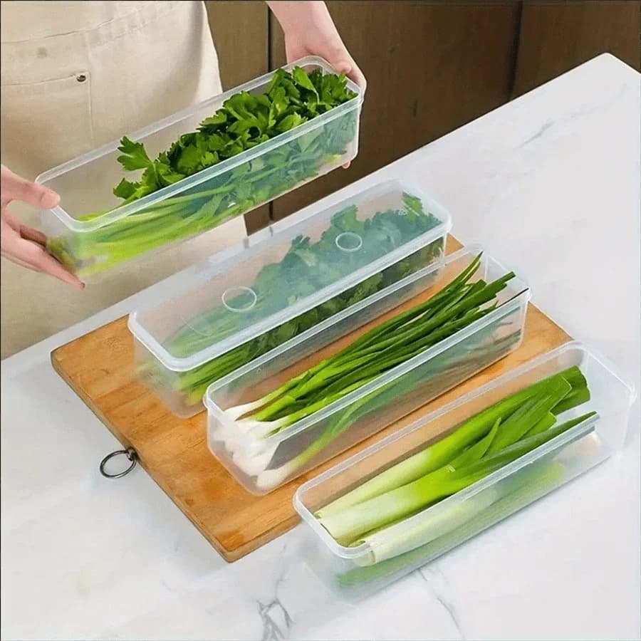 Контейнеры для хранения продуктов в холодильнике с крышкой, 1/2/4 шт.