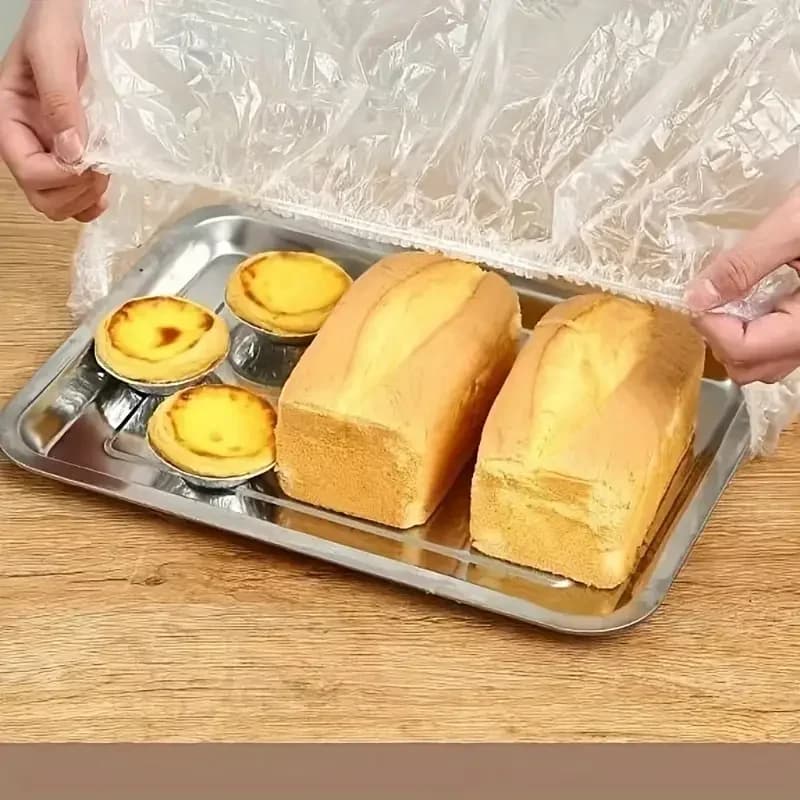 Многоразовые эластичные крышки-чехлы для продуктов из ПЭ, 50 шт.