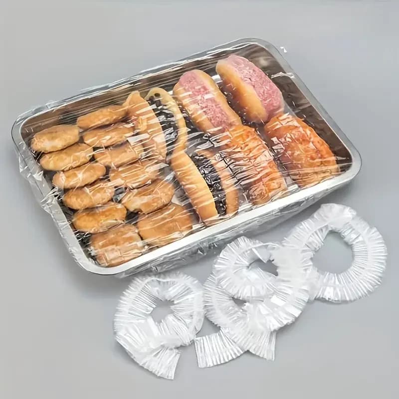 Многоразовые эластичные крышки-чехлы для продуктов из ПЭ, 50 шт.